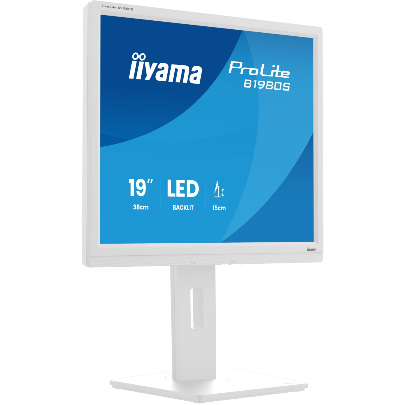 iiyama ProLite B1980S-W1 - 19" (48 cm) 5:4 TN LED Monitor - HDMI 1.4 & DP 1.2, Height-Adjustable Stand, White
