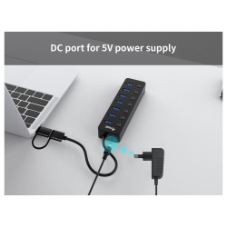 Equip USB-Hub 7-Port 3.2 - to 7x3.2 5Gbps m.Netzteil sw — Buy in Cyprus with Fast Delivery