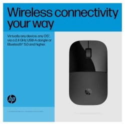 HP Z3700 - Maus - optisch - 3 Tasten - kabellos - Bluetooth 5.0. 2.4 GHz - kabelloser Empfänger (USB)