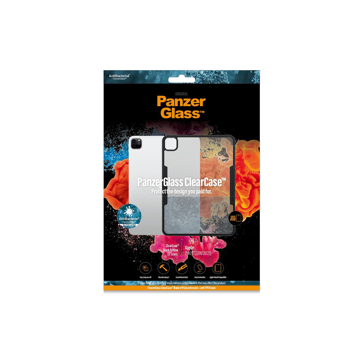 PanzerGlass ClearCase Apple iPad 11 (2018 2020 2021). Black — Buy in Cyprus with Fast Delivery