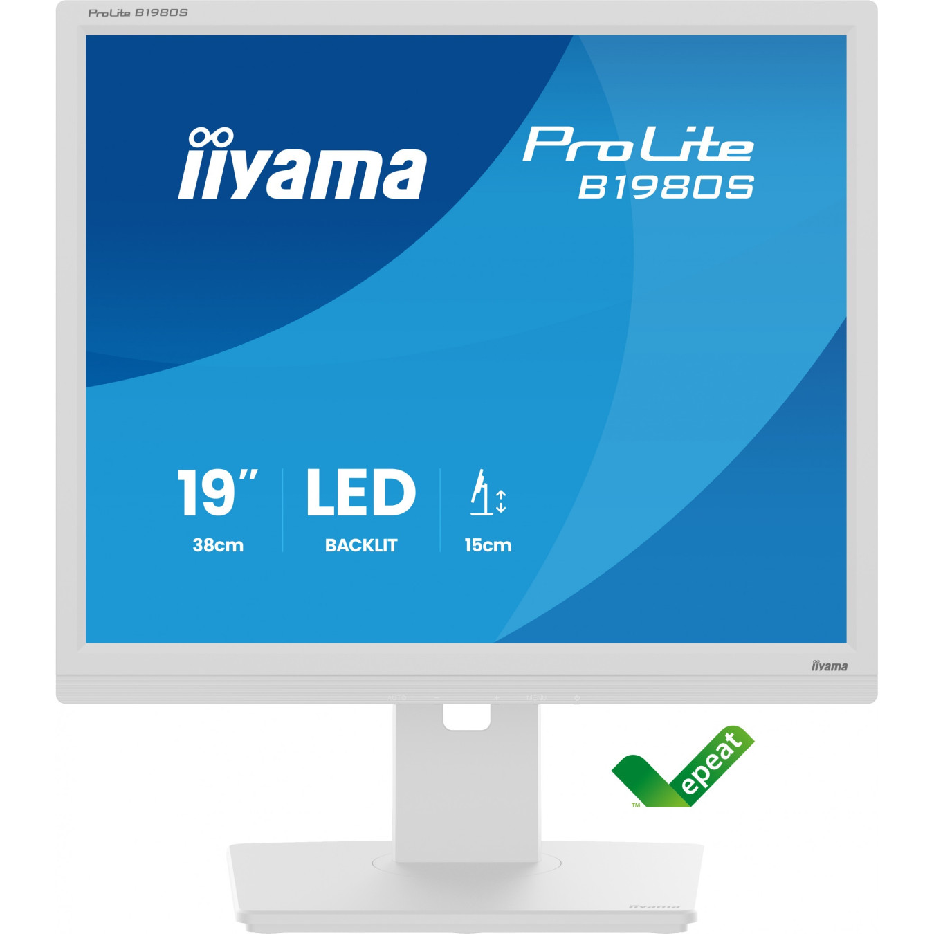 iiyama ProLite B1980S-W1 - 19" (48 cm) 5:4 TN LED Monitor - HDMI 1.4 & DP 1.2, Height-Adjustable Stand, White