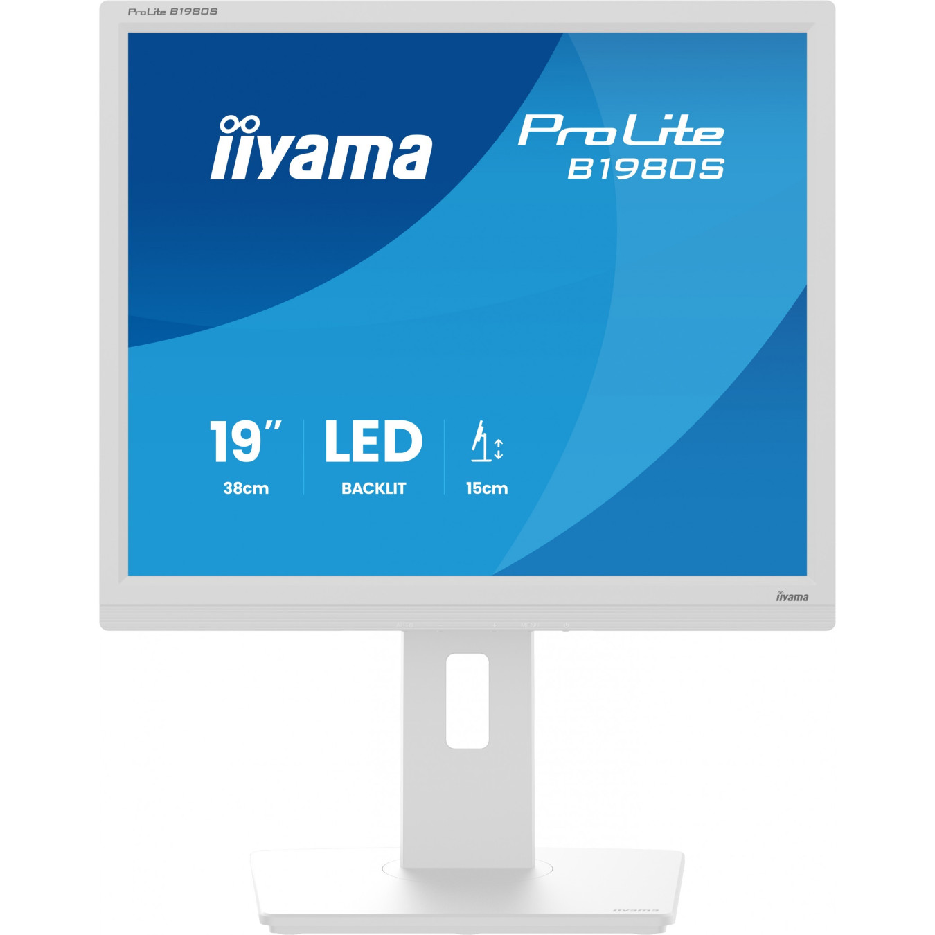 iiyama ProLite B1980S-W1 - 19" (48 cm) 5:4 TN LED Monitor - HDMI 1.4 & DP 1.2, Height-Adjustable Stand, White