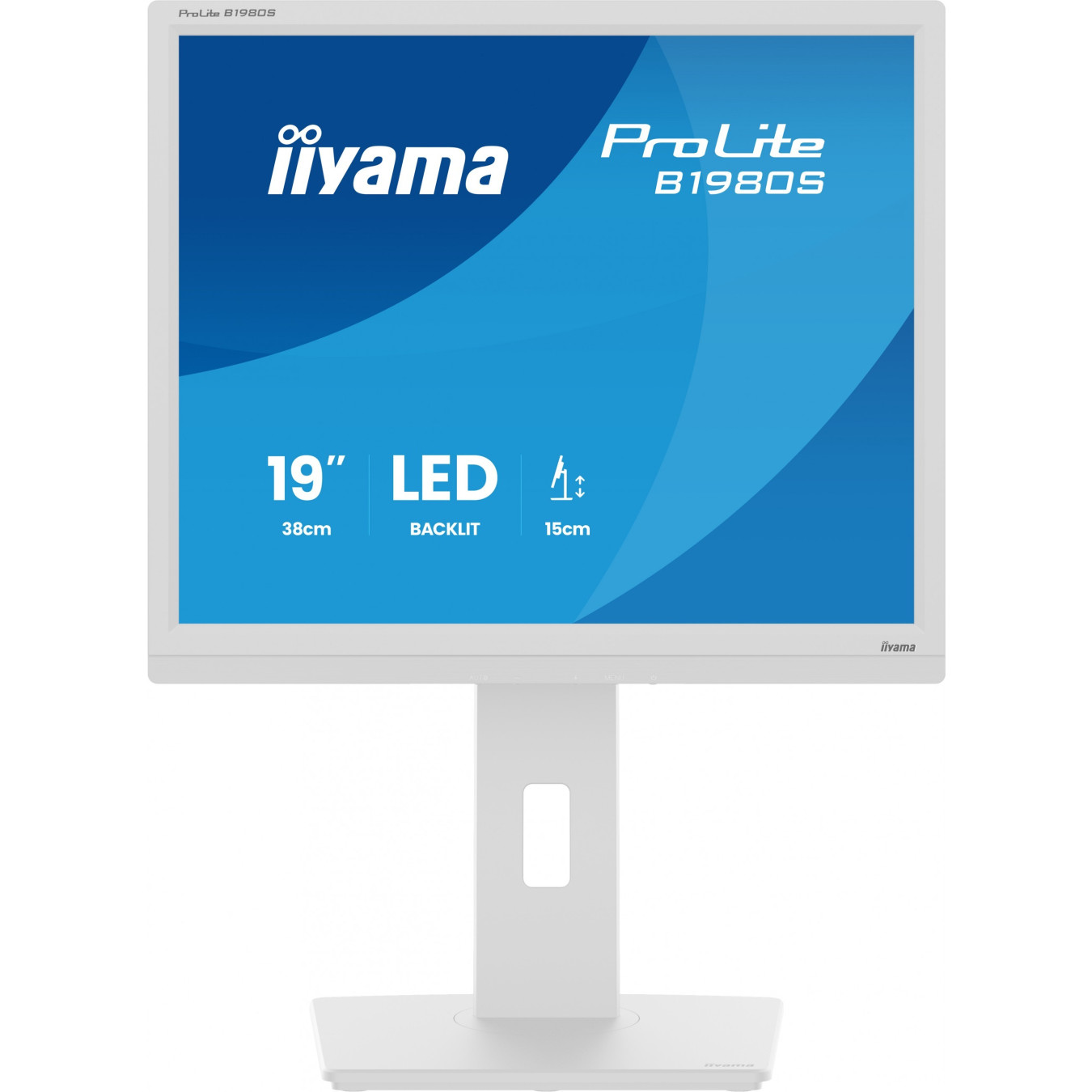 iiyama ProLite B1980S-W1 - 19" (48 cm) 5:4 TN LED Monitor - HDMI 1.4 & DP 1.2, Height-Adjustable Stand, White