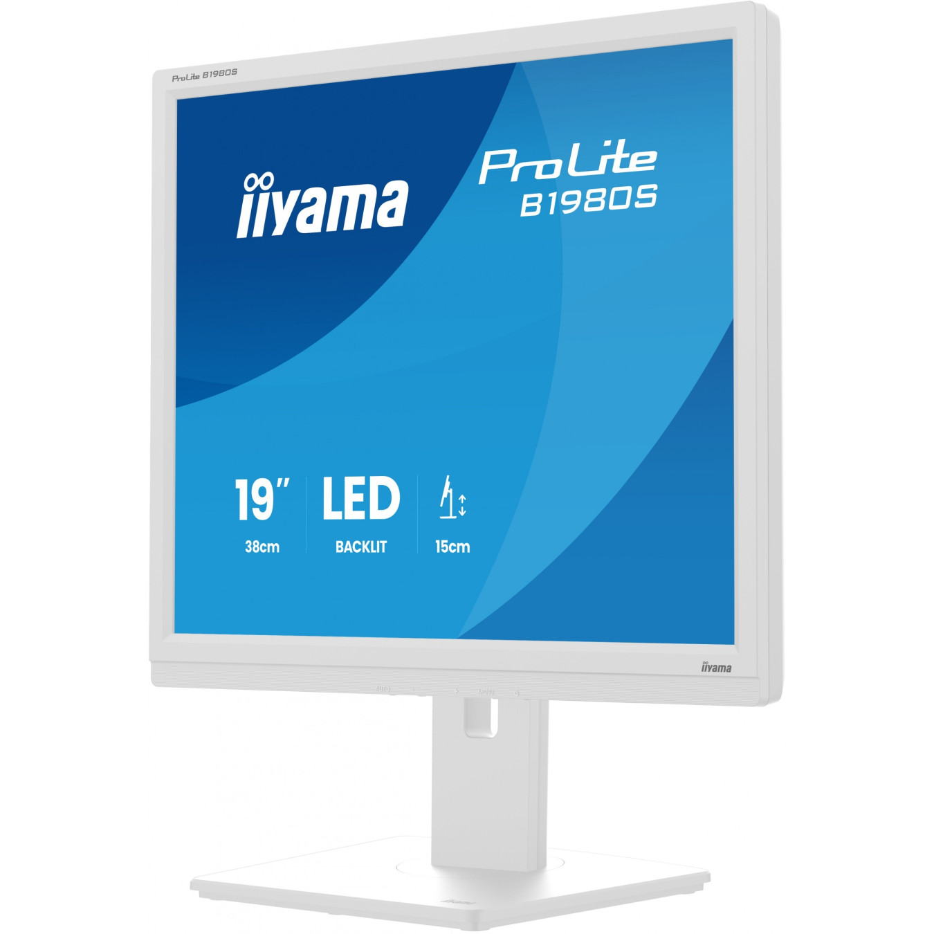 iiyama ProLite B1980S-W1 - 19" (48 cm) 5:4 TN LED Monitor - HDMI 1.4 & DP 1.2, Height-Adjustable Stand, White