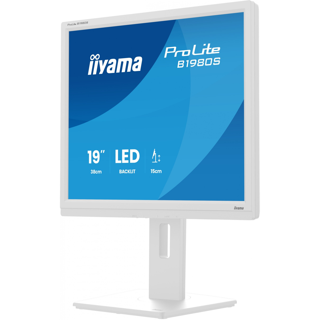 iiyama ProLite B1980S-W1 - 19" (48 cm) 5:4 TN LED Monitor - HDMI 1.4 & DP 1.2, Height-Adjustable Stand, White