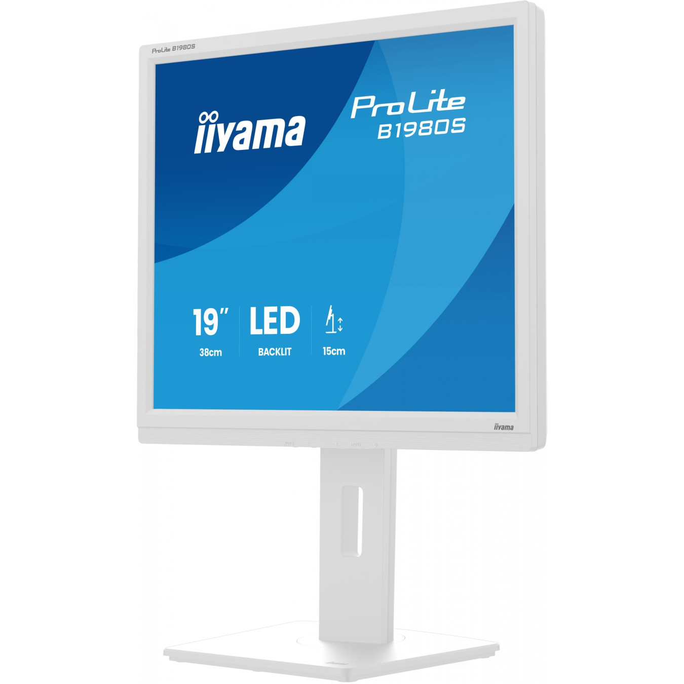 iiyama ProLite B1980S-W1 - 19" (48 cm) 5:4 TN LED Monitor - HDMI 1.4 & DP 1.2, Height-Adjustable Stand, White