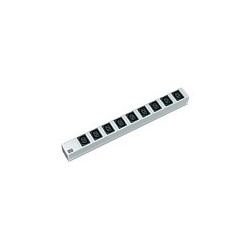 BACHMANN 48.26cm 19Zoll Steckdosenleiste mit 9 x C13 Buchsen Zuleitung mit Schutzkontakt-Stecker