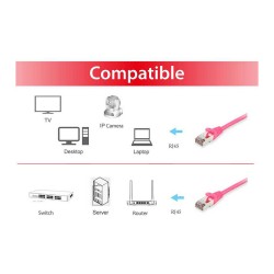 Equip Patchkabel Cat6A S FTP 2xRJ45 0.50m pink LSZH Polybeutel — Buy in Cyprus with Fast Delivery