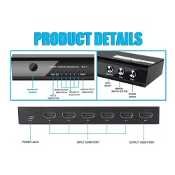 Equip Switch HDMI2.0 5-In 1-Out +Fernbed. 4K 60Hz 18Gbps — Buy in Cyprus with Fast Delivery