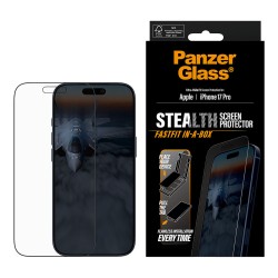 PanzerGlass Stealth Screen Protector w. Black Frame iPhone 17 Pro Ultra-Wide Fit w. Fastfit in-a-box