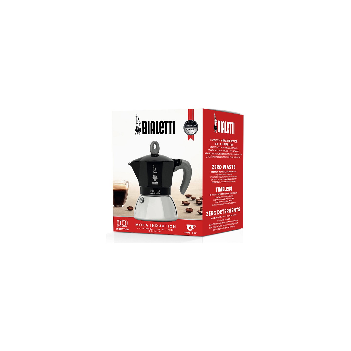 Bialetti Mokka-Kanne 0.9 l Moka Induktion schwarz — Buy in Cyprus with Fast Delivery