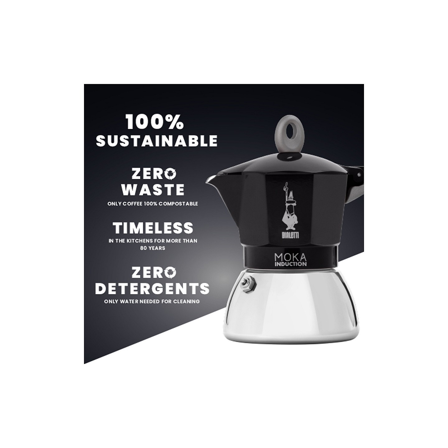 Bialetti Mokka-Kanne 0.9 l Moka Induktion schwarz — Buy in Cyprus with Fast Delivery