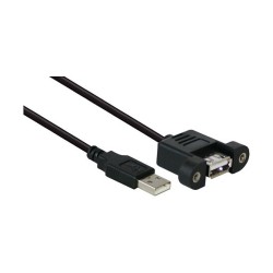 Verlängerung USB 2.0 Stecker A an Einbaubuchse A. CU. schwarz. 1.8m. — Buy in Cyprus with Fast Delivery