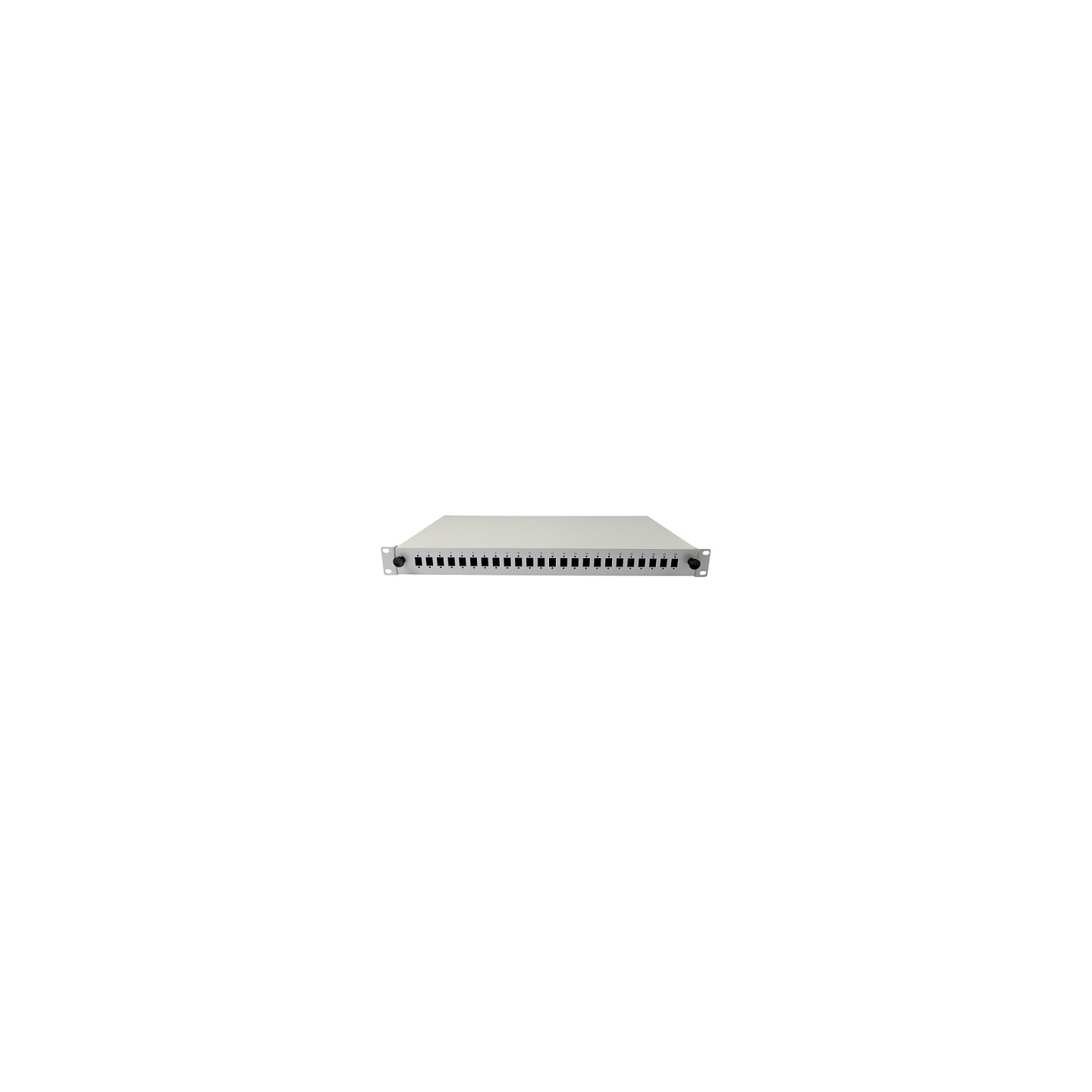 Synergy21 LWL-Patchpanel für 24xLC LSH(E2000)-Duplex-Buchsen. 19 1HE. ohne Kupplungen. Lichtgrau
