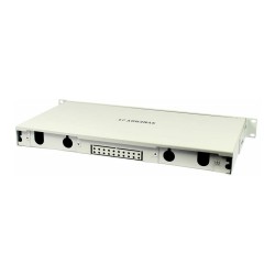 Synergy21 LWL-Patchpanel für 24xLC LSH(E2000)-Duplex-Buchsen. 19 1HE. ohne Kupplungen. Lichtgrau
