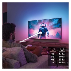 194cm 77' (3840x2160) Philips 77OLED760 12 16:9 OLED 120Hz 4x HDMI 2.1 3x USB 3-seitiges Ambilight P5 AI Engine Wi-Fi...