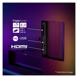194cm 77' (3840x2160) Philips 77OLED760 12 16:9 OLED 120Hz 4x HDMI 2.1 3x USB 3-seitiges Ambilight P5 AI Engine Wi-Fi...