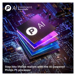 194cm 77' (3840x2160) Philips 77OLED760 12 16:9 OLED 120Hz 4x HDMI 2.1 3x USB 3-seitiges Ambilight P5 AI Engine Wi-Fi...