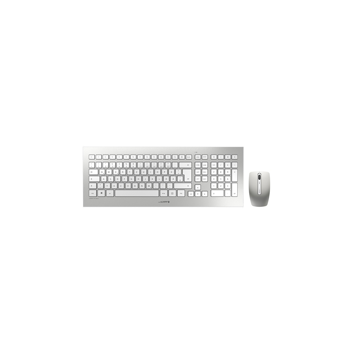 Cherry DW 8000 Wireless RF Full-Size QWERTZ Keyboard with Mouse - Silver/White (Boxed) — Buy in Cyprus with Fast Delivery