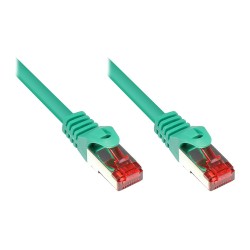 GoodConnections Patchkabel mit Rastnasenschutz. Cat. 6. S FTP. PiMF. PVC. 250MHz. grün. 10m.