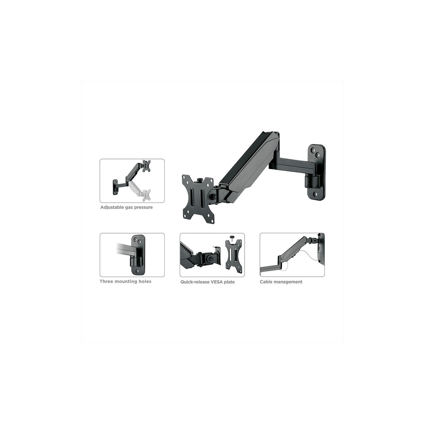 VALUE LCD-Arm. Wandmontage. 5 Gelenke. 17-32 Zoll. bis 8 kg. schwarz — Buy in Cyprus with Fast Delivery