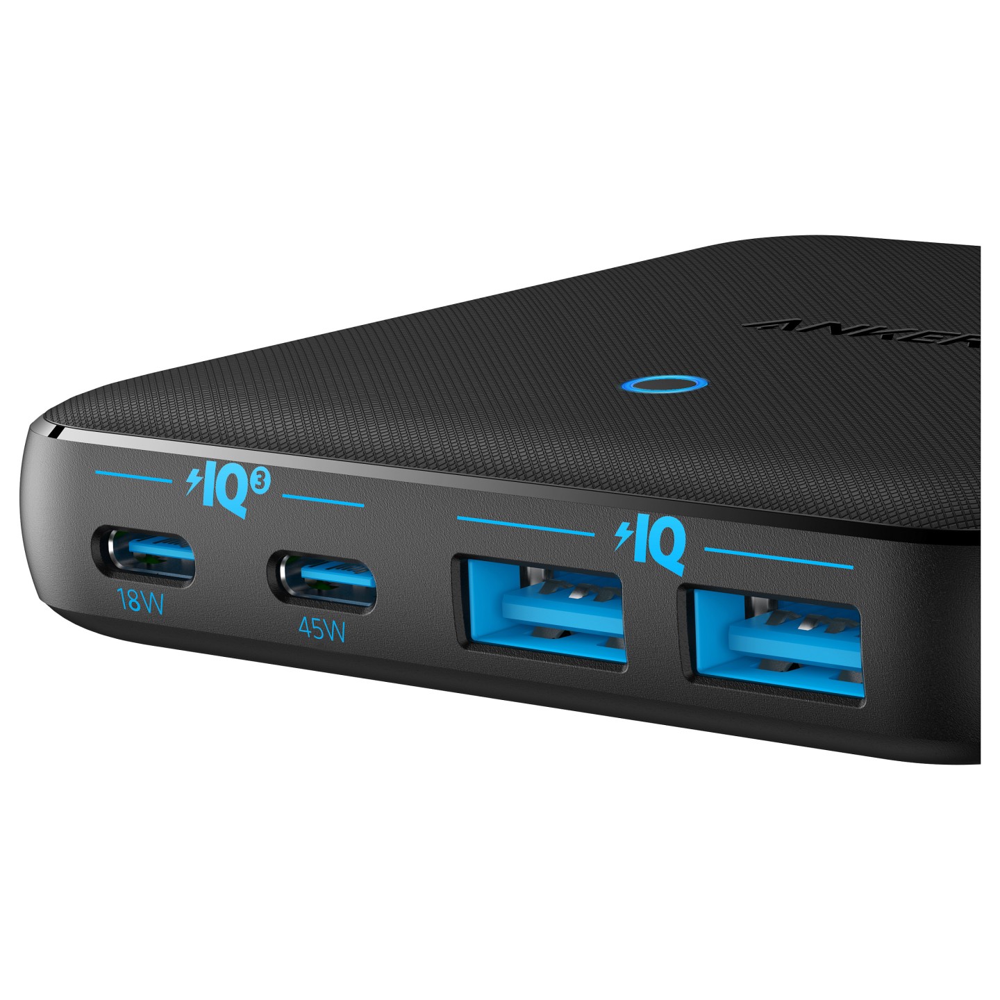 Anker 543 PowerPort Atom III Charger 65W Slim 4-Port GaN 1 x USB-C 45W 1 x USB-C 20W 2 x USB-A
