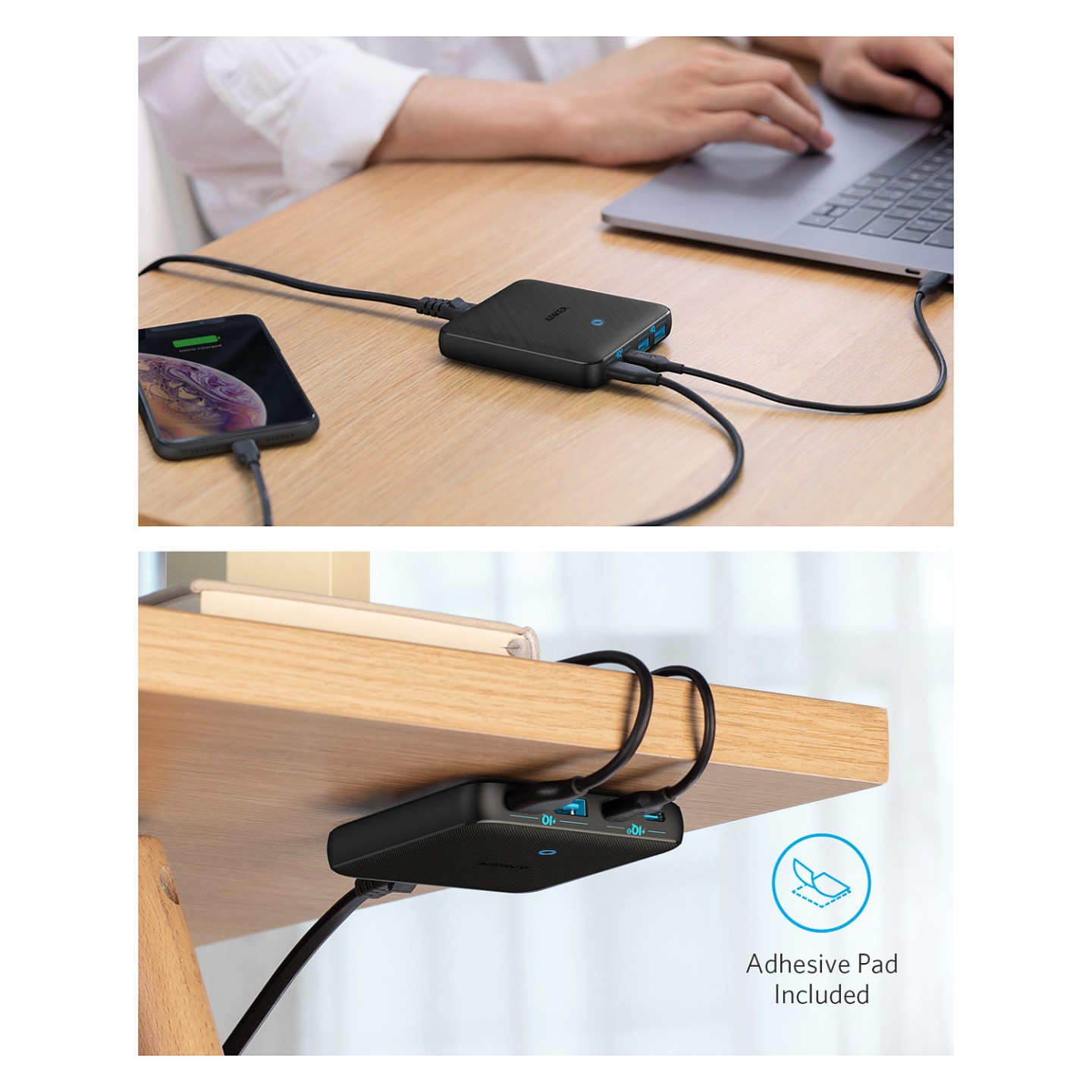 Anker 543 PowerPort Atom III Charger 65W Slim 4-Port GaN 1 x USB-C 45W 1 x USB-C 20W 2 x USB-A