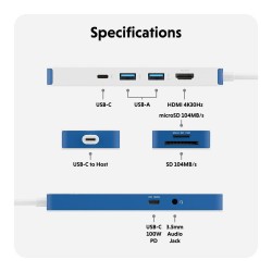 D TARGUS HyperDrive Flex 8 Port USB-C Hub Blue — Buy in Cyprus with Fast Delivery