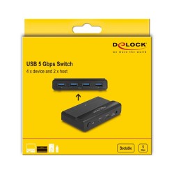 DELOCK USB 5 Gbps Switch 4 x Gert und 2 x Host — Buy in Cyprus with Fast Delivery