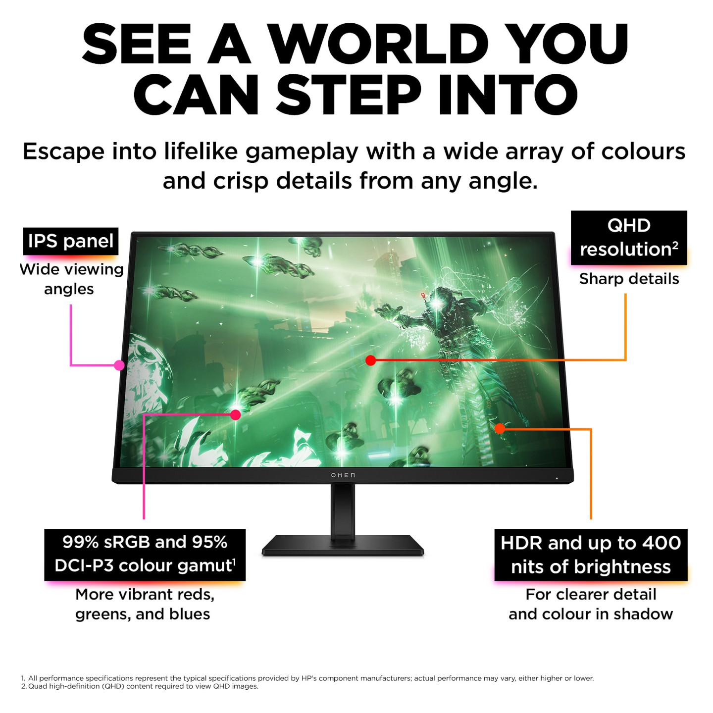 HP OMEN by HP 27q - LED-Monitor - Gaming - 68.6 cm (27') — Buy in Cyprus with Fast Delivery