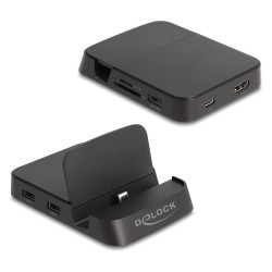 Smartphone Dockingstation 4K mit integrierter Halterung - HDMI USB Hub SD Micro SD für Android oder Windows