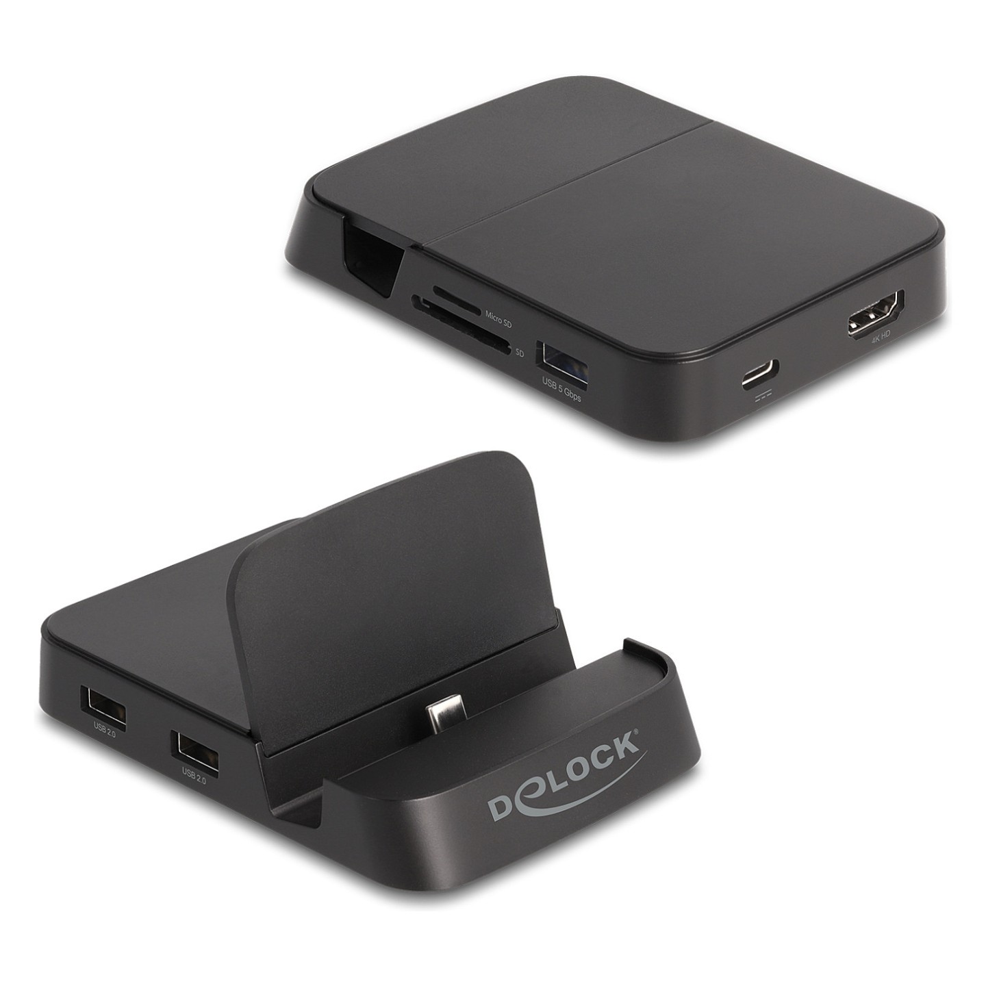Smartphone Dockingstation 4K mit integrierter Halterung - HDMI USB Hub SD Micro SD für Android oder Windows
