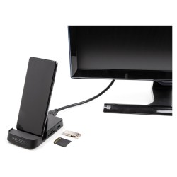 Smartphone Dockingstation 4K mit integrierter Halterung - HDMI USB Hub SD Micro SD für Android oder Windows