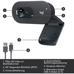 Buy Logitech C505 HD Webcam - C505 - 720p 30fps, 60° FOV, Graphite, USB, Built-... in Cyprus, Nicosia, Limassol, Larnaka, Pafos
