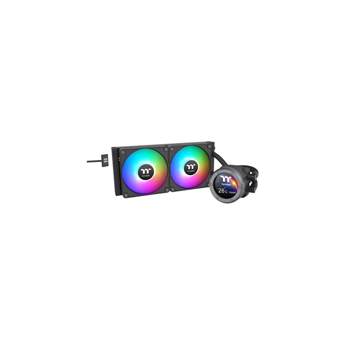 Thermaltake TH240 V2 Ultra EX ARGB AIO Liquid CPU Cooler - CL-W414-PL12SW-A - Black, 240mm, 2x120mm, TFT-LCD