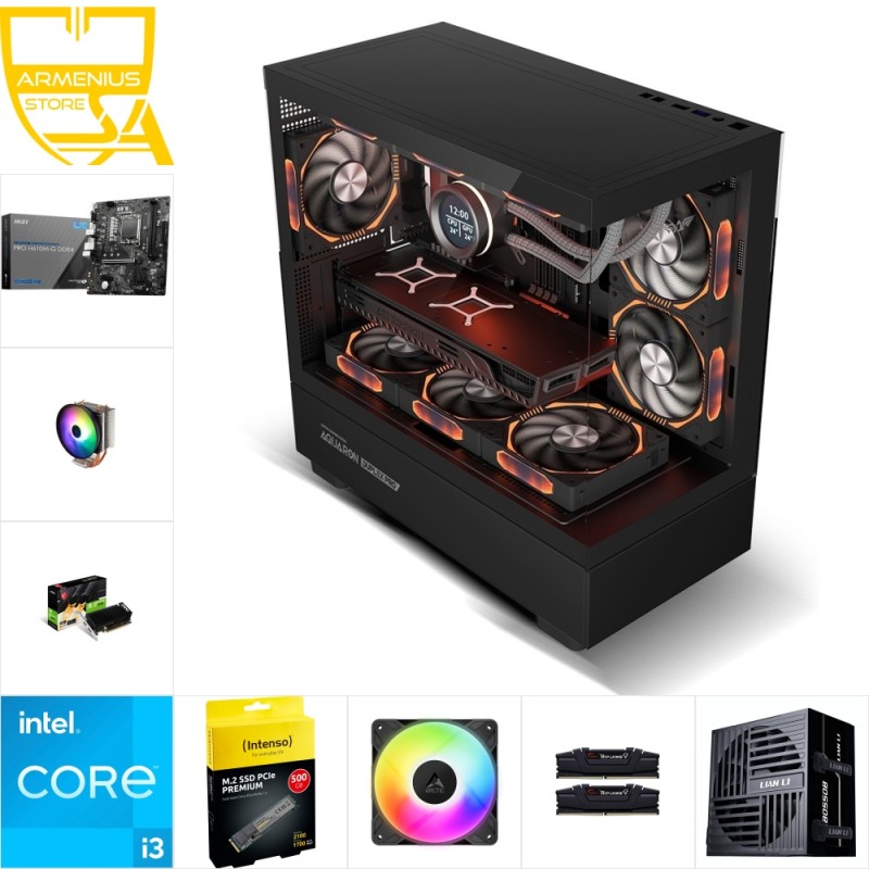 Custom Budget Gaming PC - Intel i3-14100F, GT 1030 4GB, 16GB DDR4, 500GB NVMe — Buy in Cyprus with Fast Delivery
