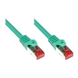 GoodConnections Patchkabel mit Rastnasenschutz. Cat. 6. S FTP. PiMF. PVC. 250MHz. grün. 0.5m.