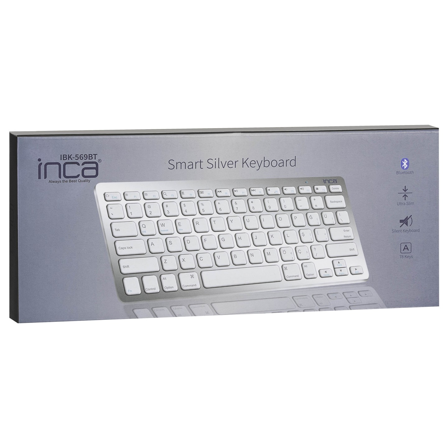 INCA Tastatur IBK-569BT BT 3.0 ultradünn. Multimedia. 10m silver — Buy in Cyprus with Fast Delivery