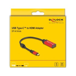 DELOCK USB Type-C zu HDMI Adapter DP Alt Mode 8K 60 Hz mit HDR Funktion rot — Buy in Cyprus with Fast Delivery