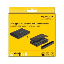 USB Type-CTM Konverter für 1 x M.2 NVMe SSD + 1 x SATA SSD HDD mit Klon Funktion — Buy in Cyprus with Fast Delivery