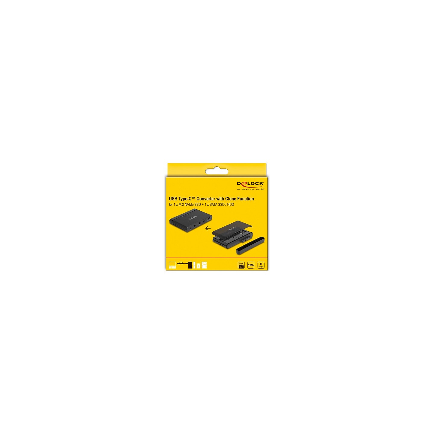 USB Type-CTM Konverter für 1 x M.2 NVMe SSD + 1 x SATA SSD HDD mit Klon Funktion — Buy in Cyprus with Fast Delivery