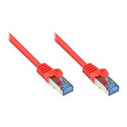 GoodConnections Patchkabel mit Rastnasenschutz. Cat. 6A. S FTP. PIMF. halogenfrei. 500MHz. rot. 1.5m.