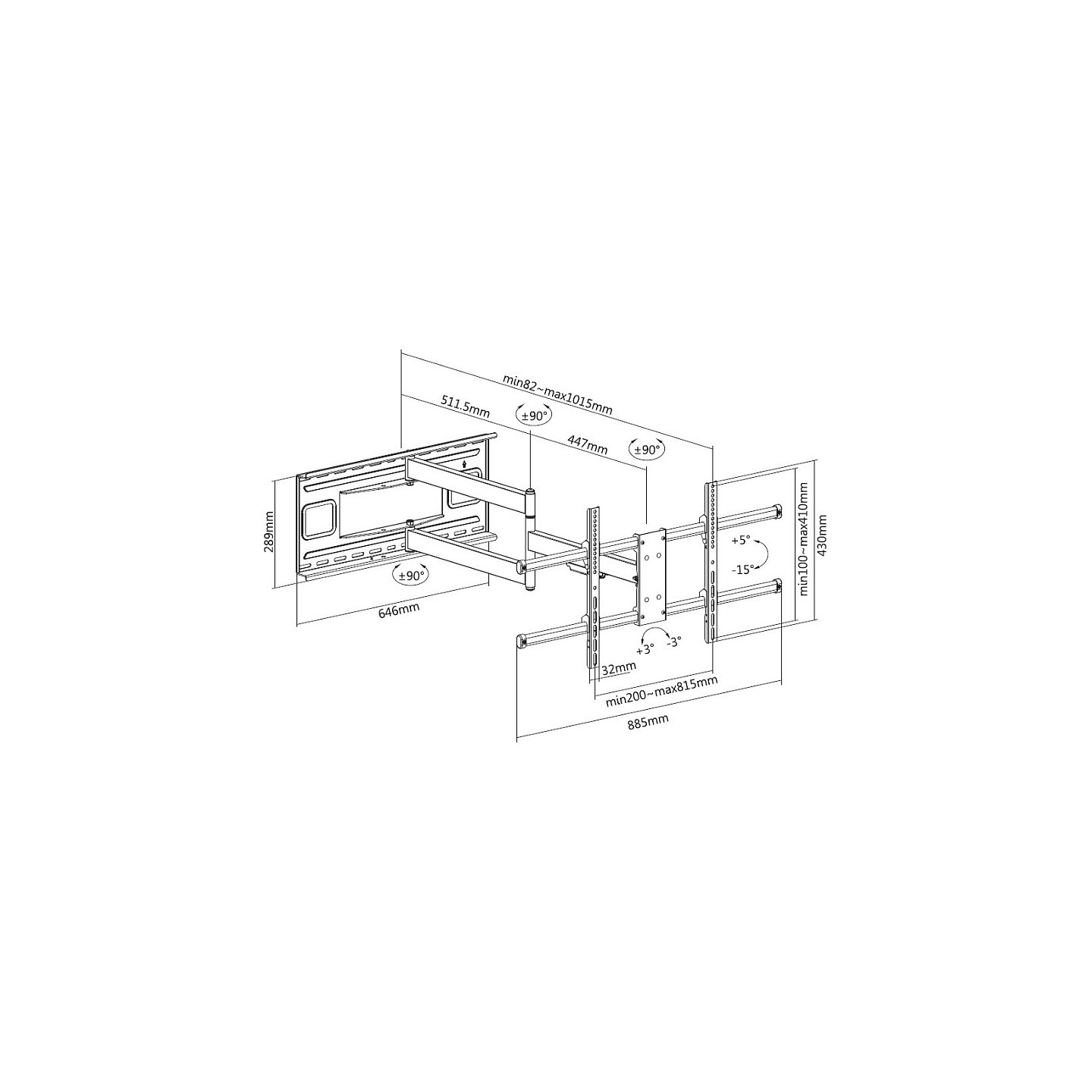 Equip Wandhalterung 43'-80' 1TFT V.bewegl.4Gelenke 50Kg sw retail — Buy in Cyprus with Fast Delivery