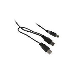 Synergy21 Kabel USB. A(St)2x to B(St). 1.0m. USB2.0. schwarz. — Buy in Cyprus with Fast Delivery