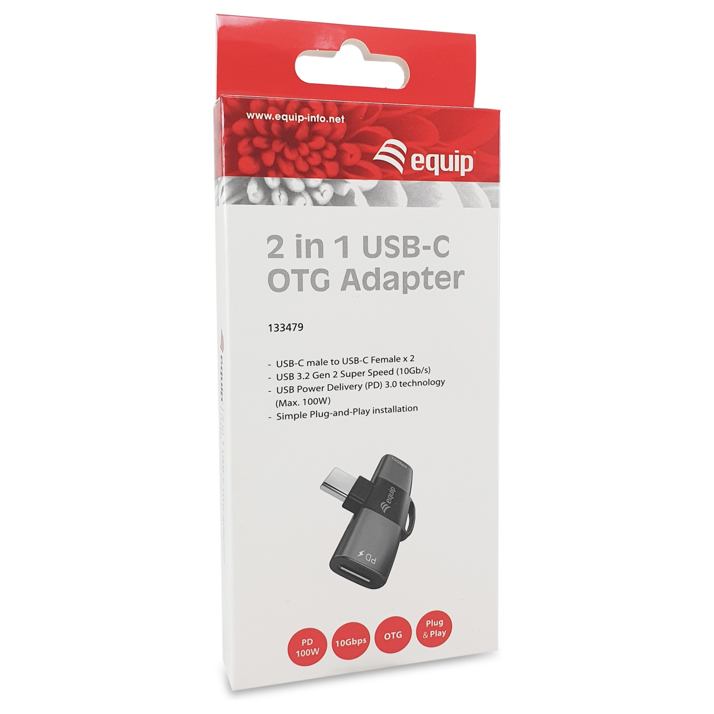 Equip Adapter USB-C- to 2xUSB-C 10Gbps PD 100W Alu. — Buy in Cyprus with Fast Delivery
