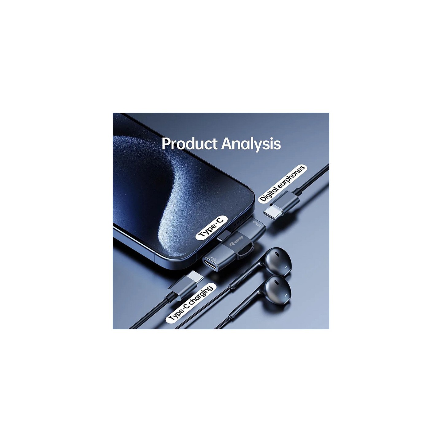 Equip Adapter USB-C- to 2xUSB-C 10Gbps PD 100W Alu. — Buy in Cyprus with Fast Delivery