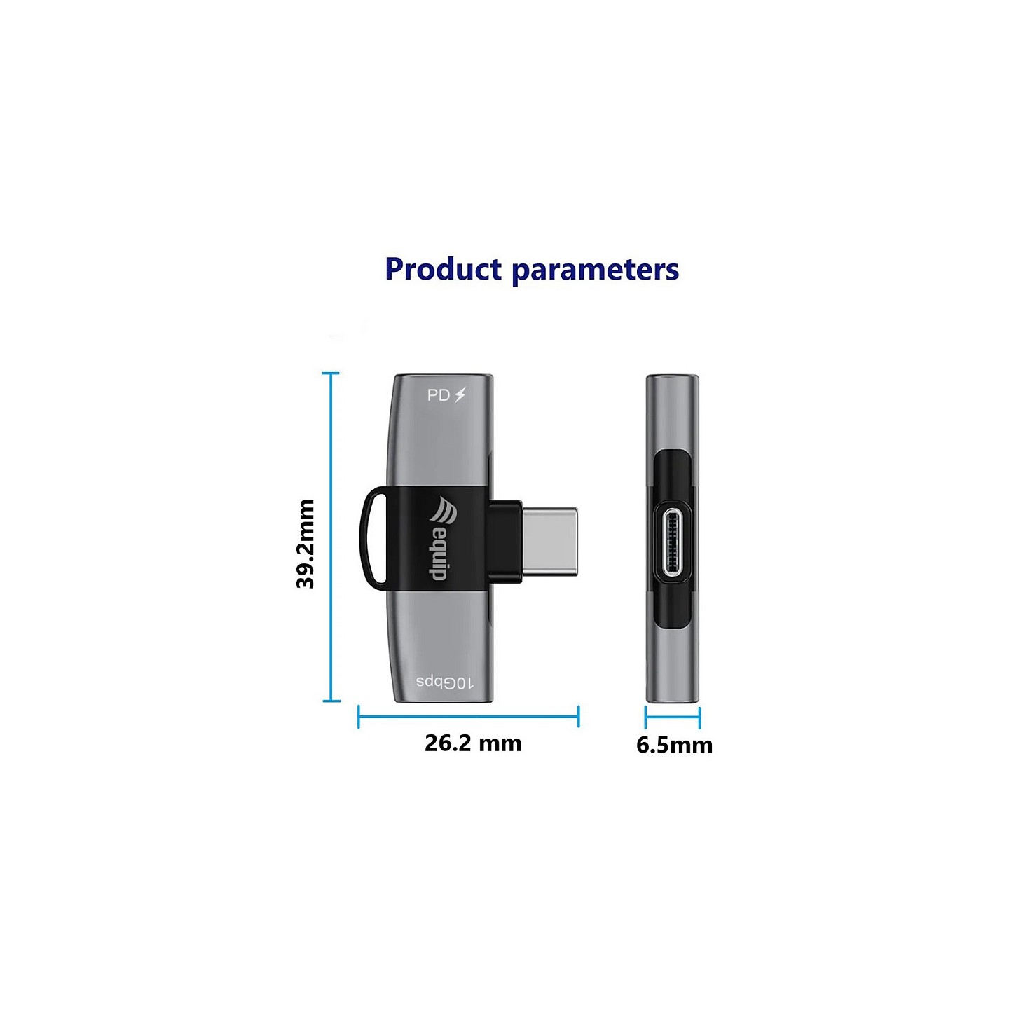 Equip Adapter USB-C- to 2xUSB-C 10Gbps PD 100W Alu. — Buy in Cyprus with Fast Delivery