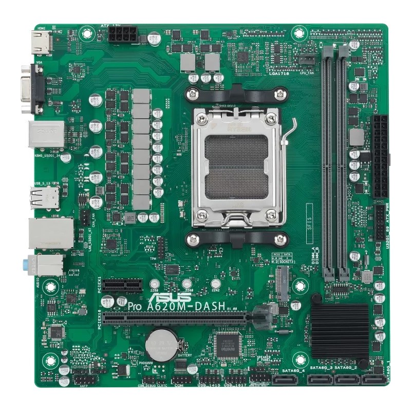 Buy ASUS PRO A620M-DASH-CSM - micro ATX Motherboard - AM5, AMD A620, DDR5 up to ... in Cyprus, Nicosia, Limassol, Larnaka, Pafos