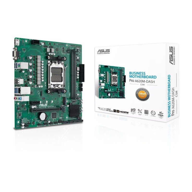 Buy ASUS PRO A620M-DASH-CSM - micro ATX Motherboard - AM5, AMD A620, DDR5 up to ... in Cyprus, Nicosia, Limassol, Larnaka, Pafos