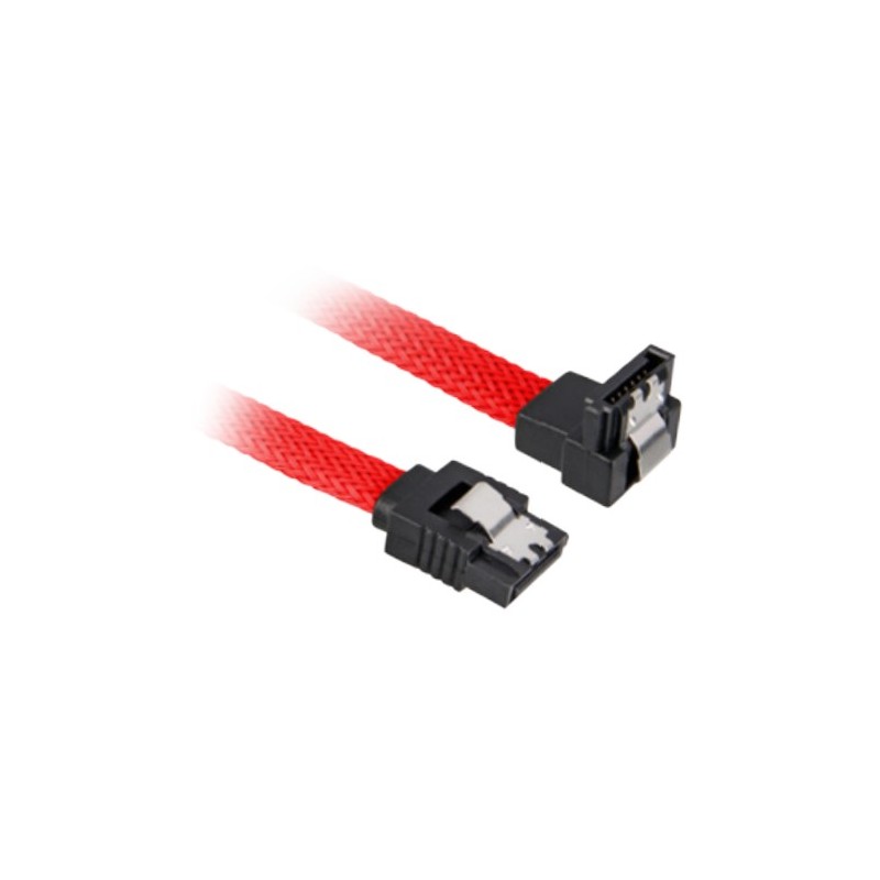 Buy Sharkoon SATA III 90° Sleeved SATA Cable - 0.45 m - Red/Black in Cyprus, Nicosia, Limassol, Larnaka, Pafos